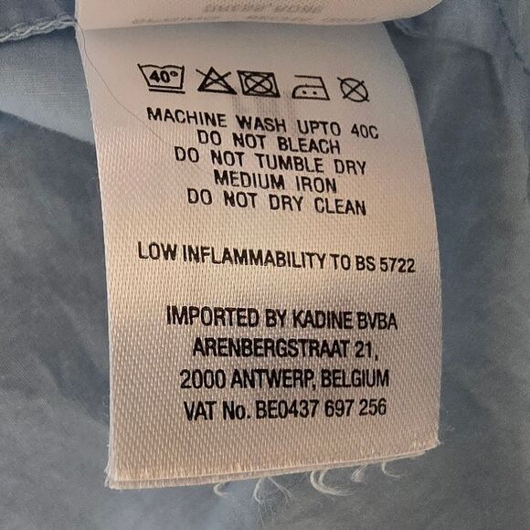 Essentiel Antwerp Becha Ruffle Poplin Oversized Tent Dress Blueberry Light Blue - Picture 13 of 15